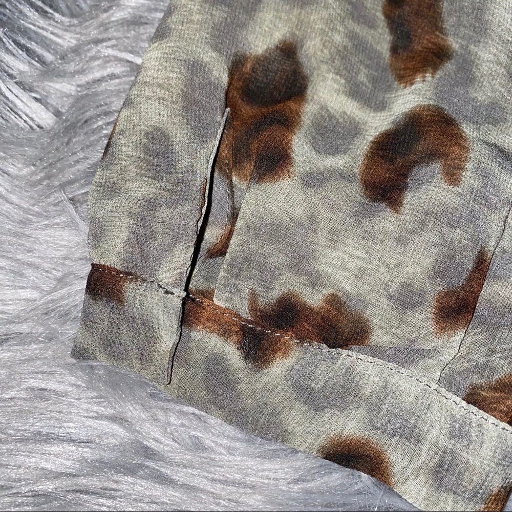 Olivaceous Leopard Print Sheer Blouse - image 5